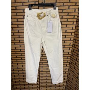 Le' AL.X: White Western Belted‎ Jeans Size 28